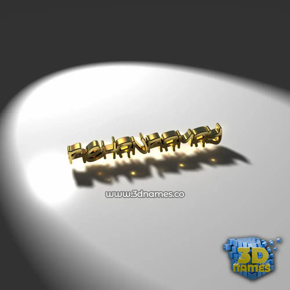 rehanramay in Gold Shine style - 3D name wallpaper