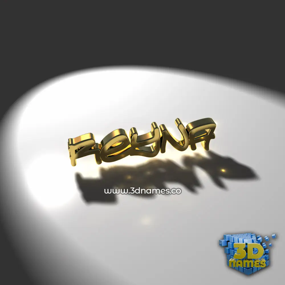 reyna in Gold Shine style - 3D name wallpaper