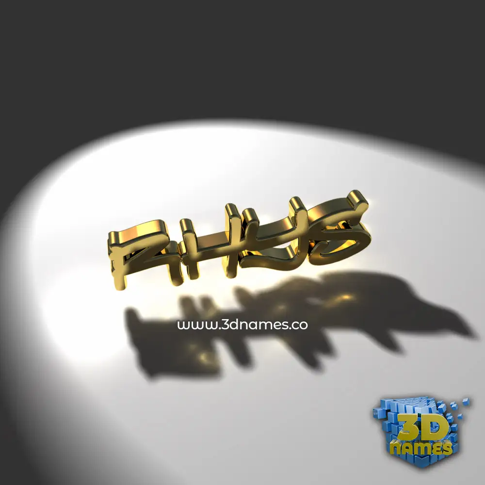 rhys in Gold Shine style - 3D name wallpaper