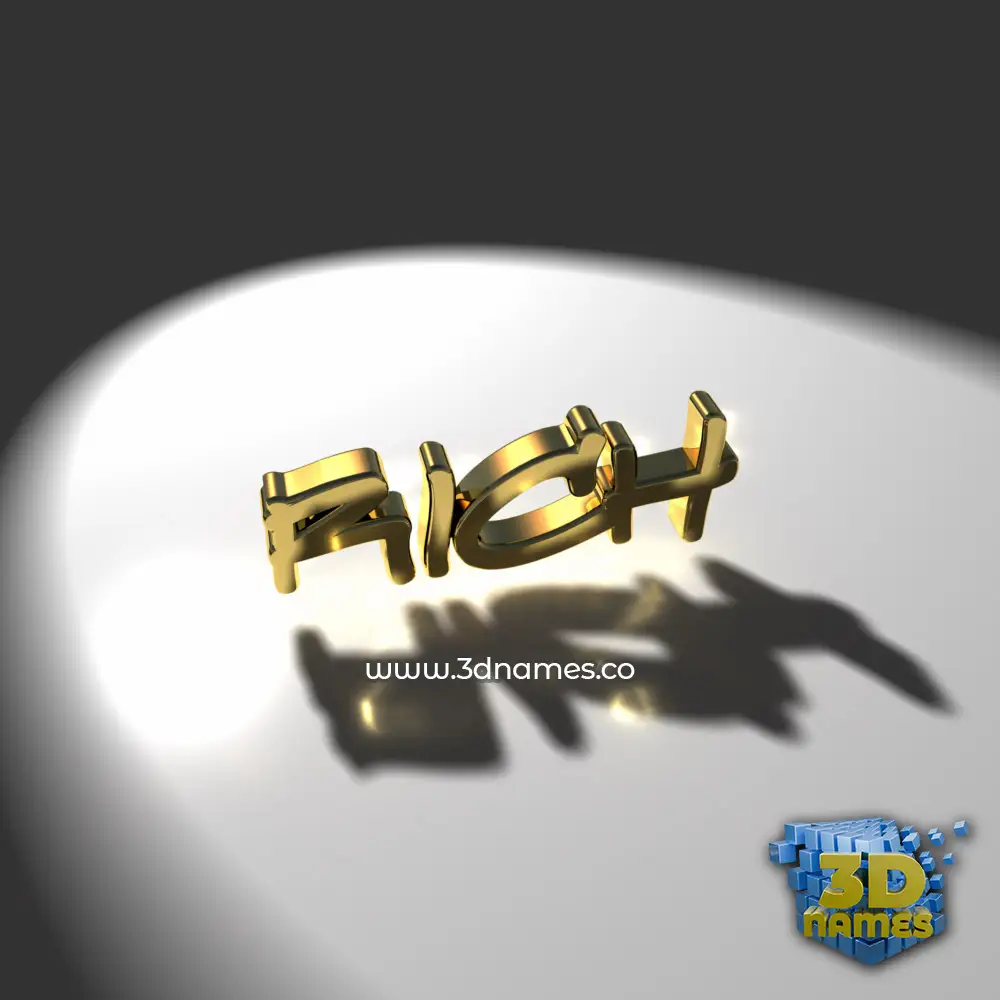 rich in Gold Shine style - 3D name wallpaper