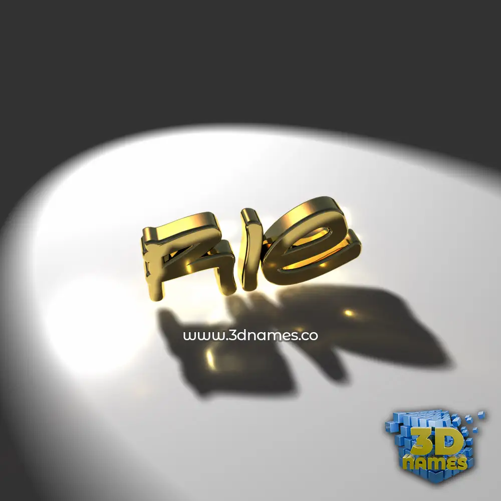 rie in Gold Shine style - 3D name wallpaper