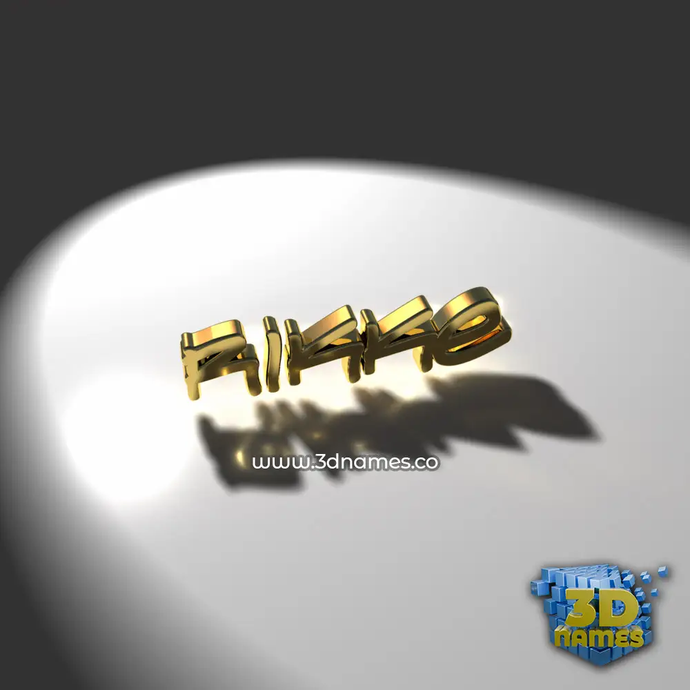 rikke in Gold Shine style - 3D name wallpaper