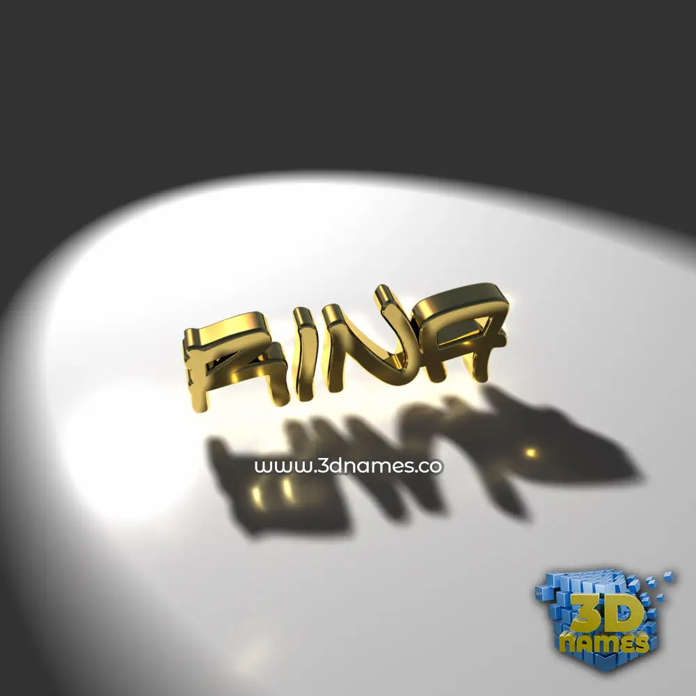 rina in Gold Shine style - 3D name wallpaper