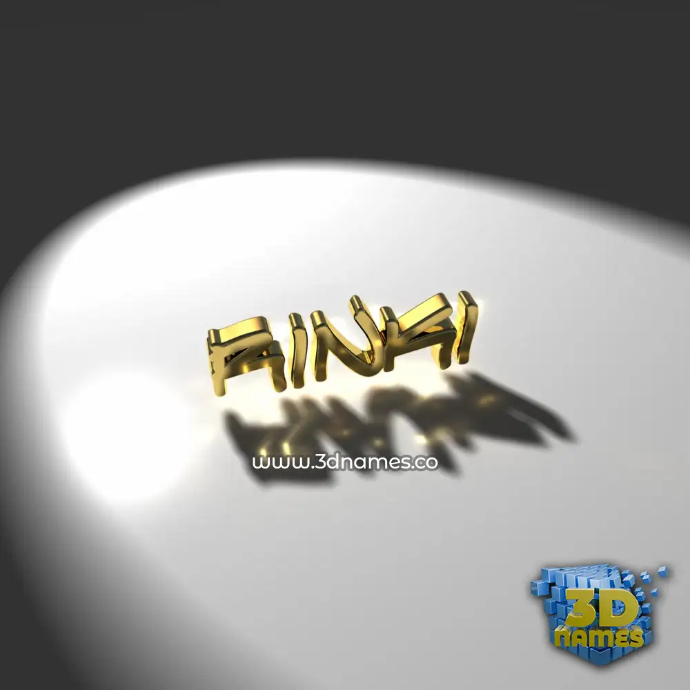 rinki in Gold Shine style - 3D name wallpaper