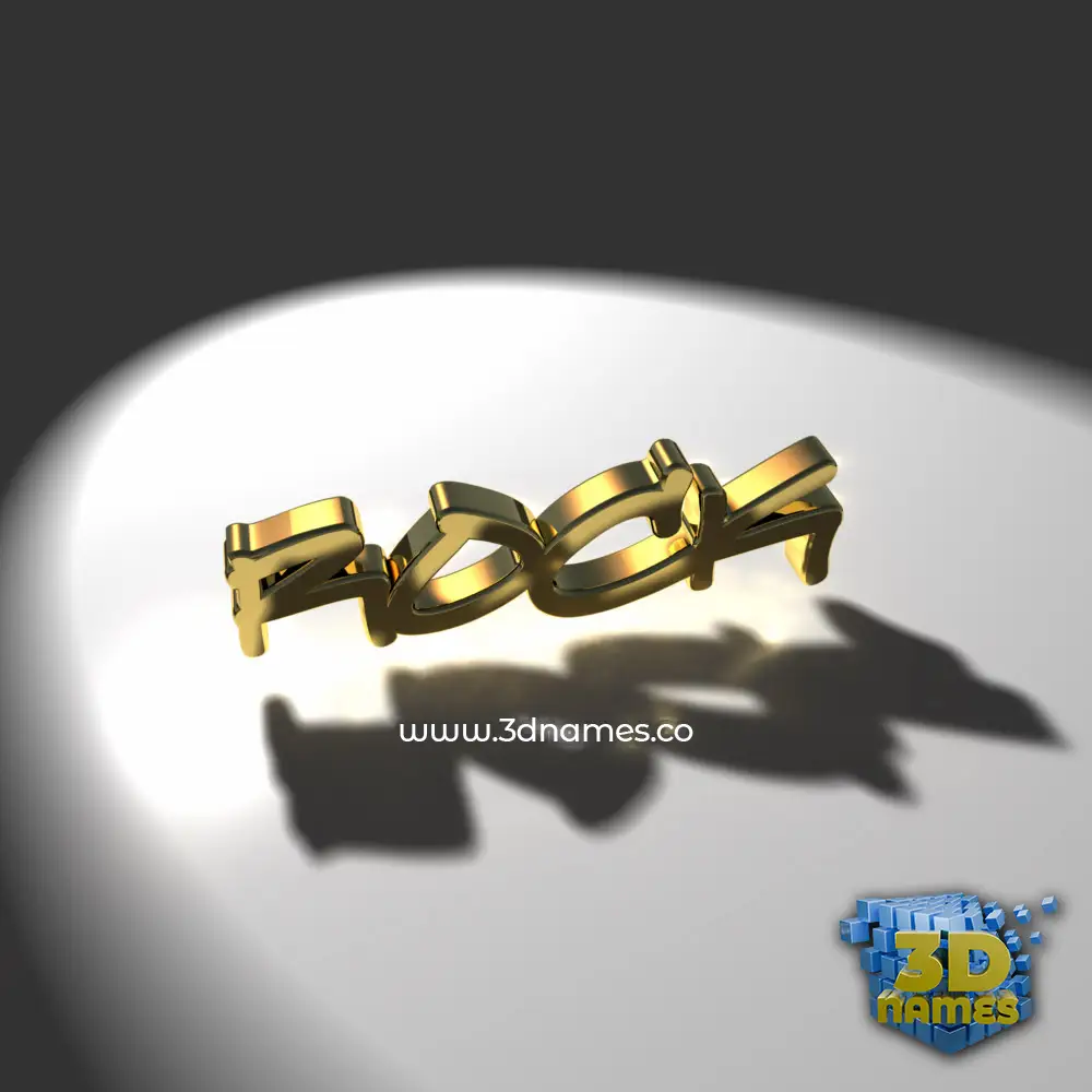 rock in Gold Shine style - 3D name wallpaper