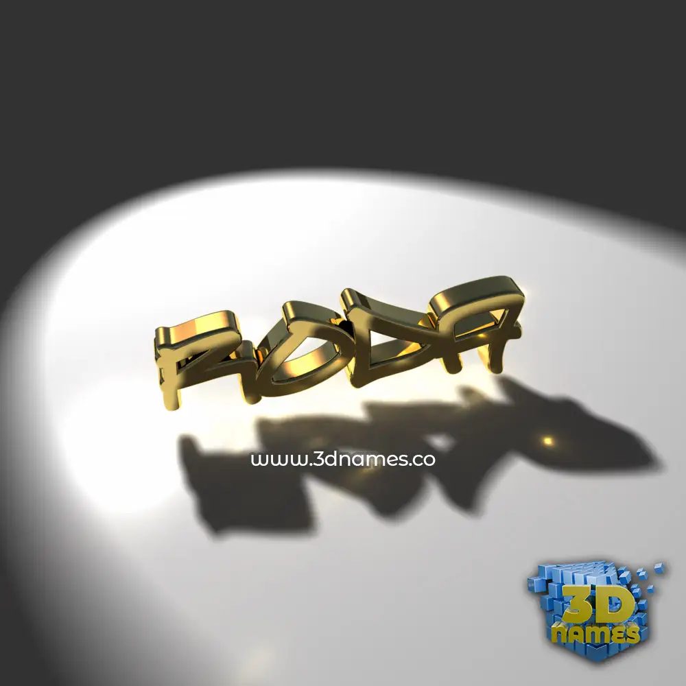 roda in Gold Shine style - 3D name wallpaper