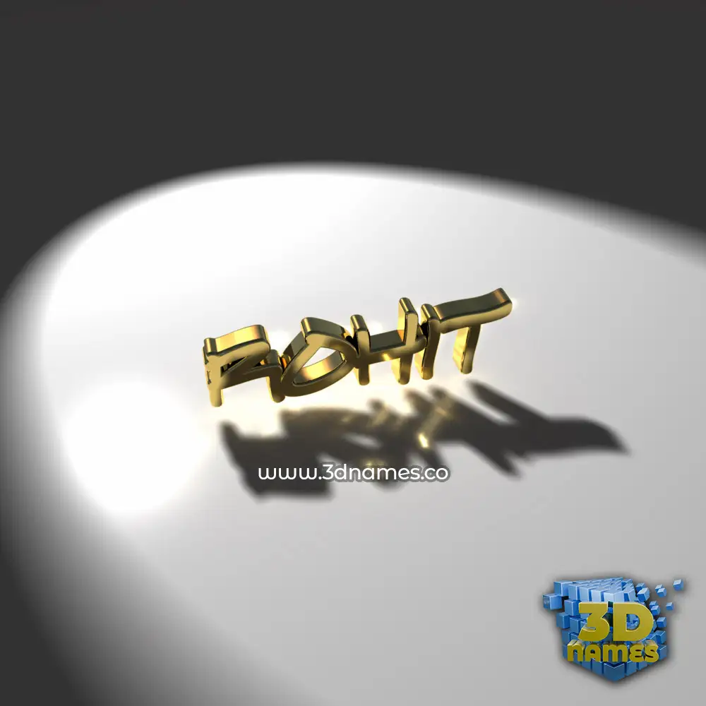 rohit in Gold Shine style - 3D name wallpaper
