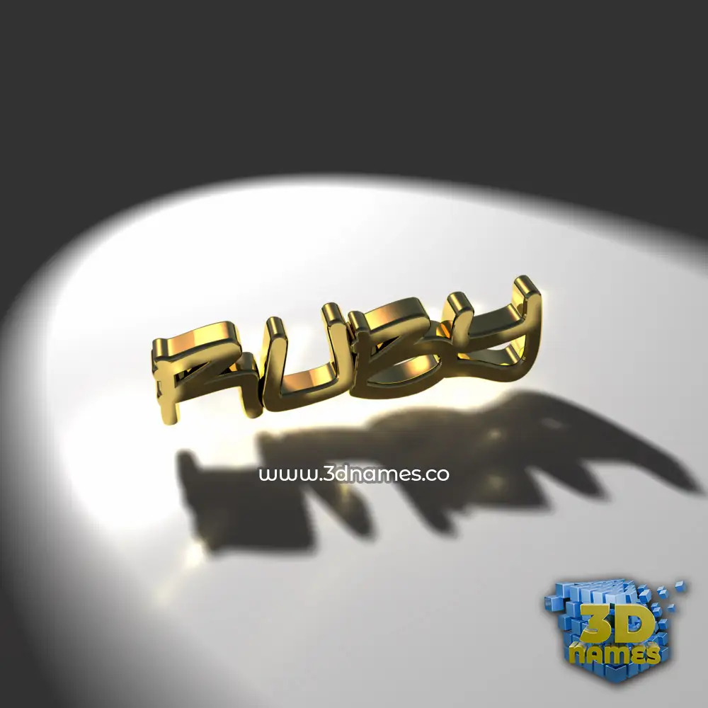 ruby in Gold Shine style - 3D name wallpaper