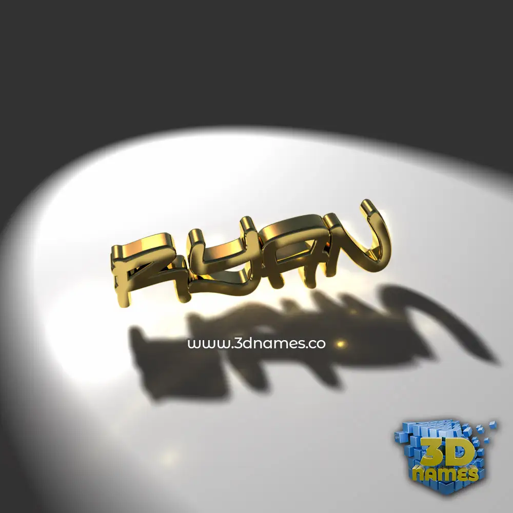 ryan in Gold Shine style - 3D name wallpaper