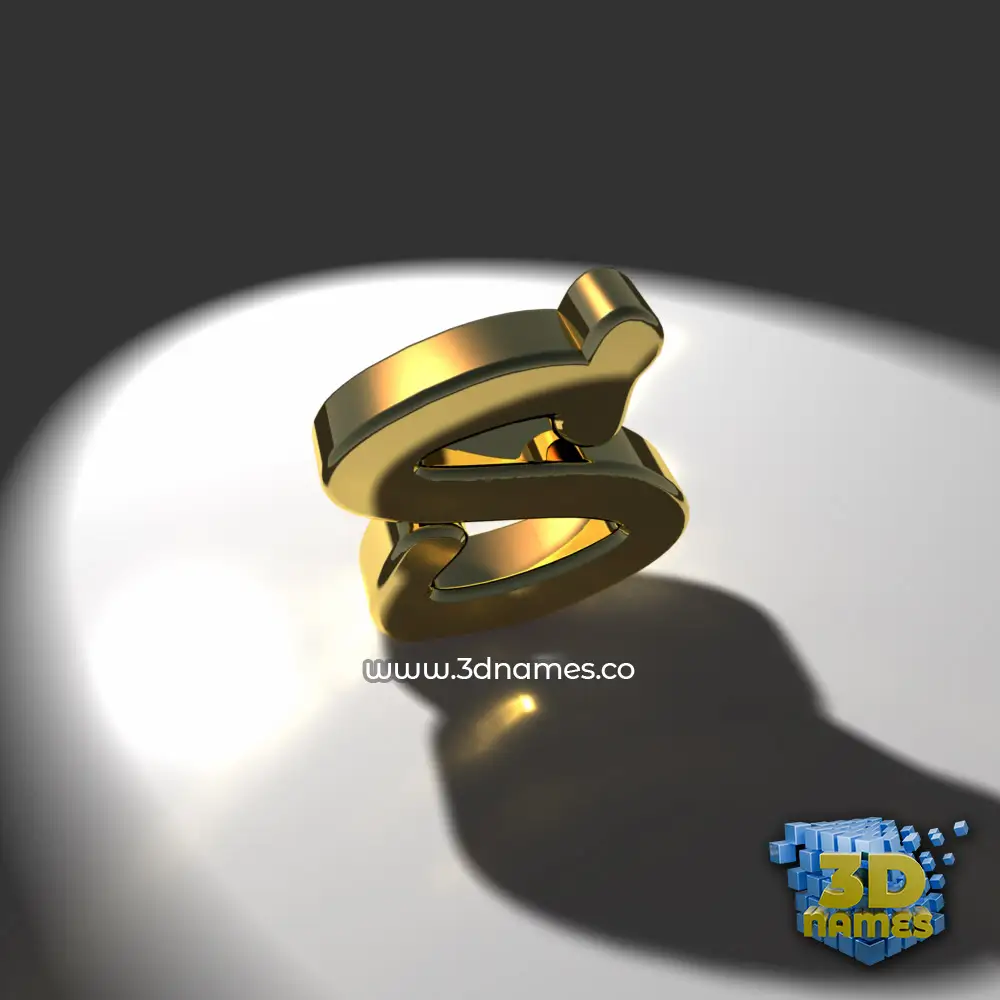 s in Gold Shine style - 3D name wallpaper