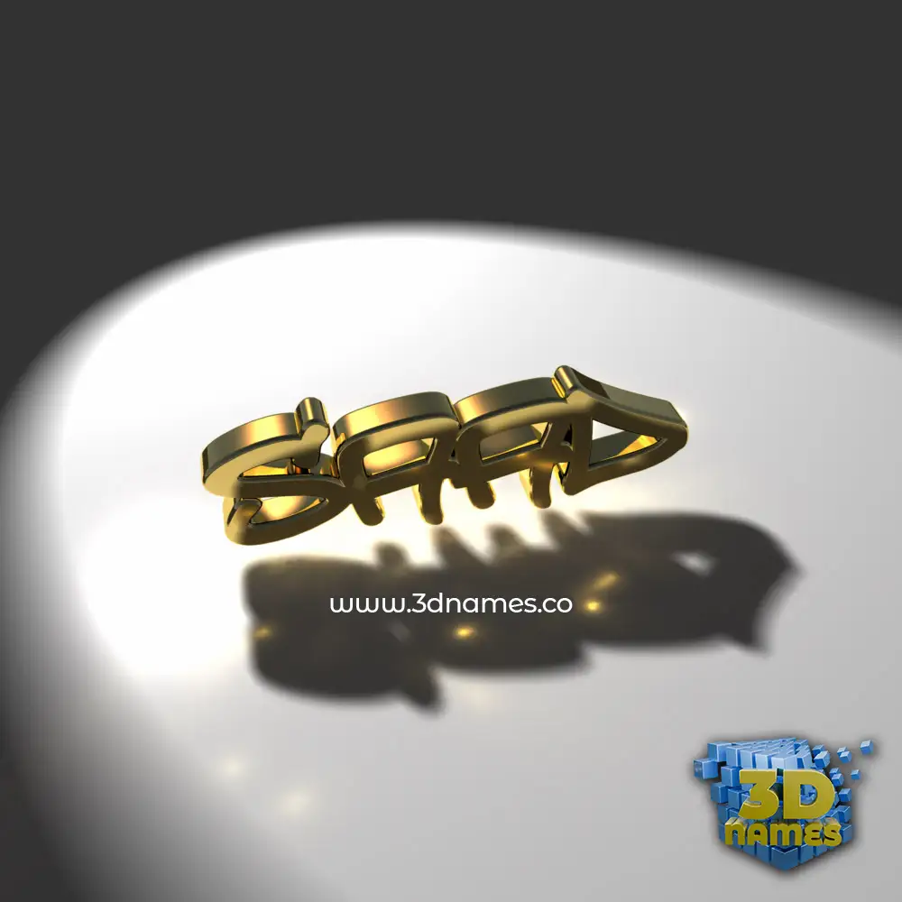 saad in Gold Shine style - 3D name wallpaper