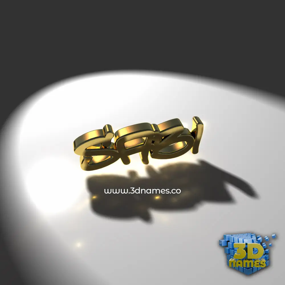 sabi in Gold Shine style - 3D name wallpaper