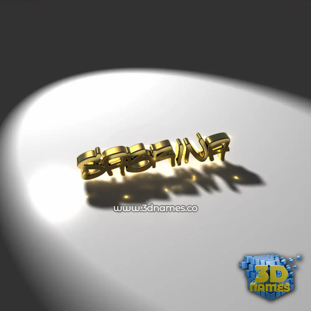 sabrina in Gold Shine style - 3D name wallpaper