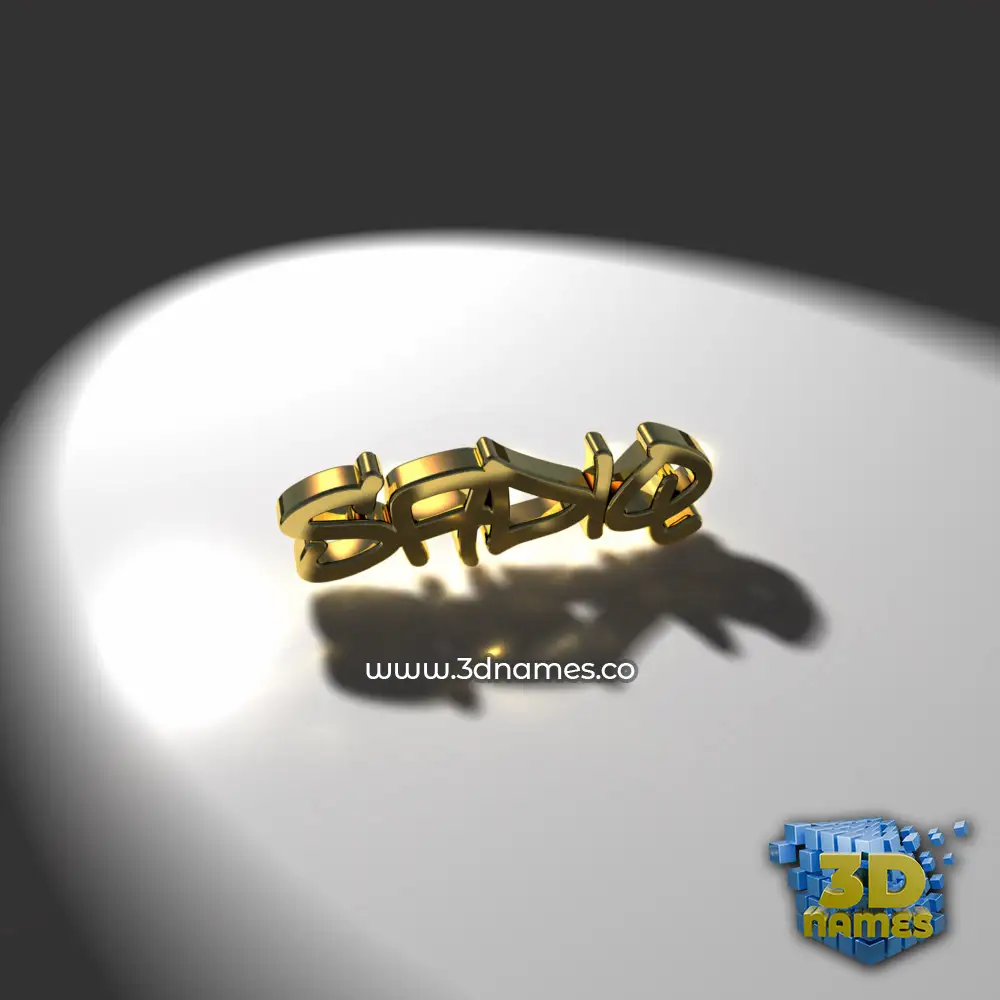 sadiq in Gold Shine style - 3D name wallpaper