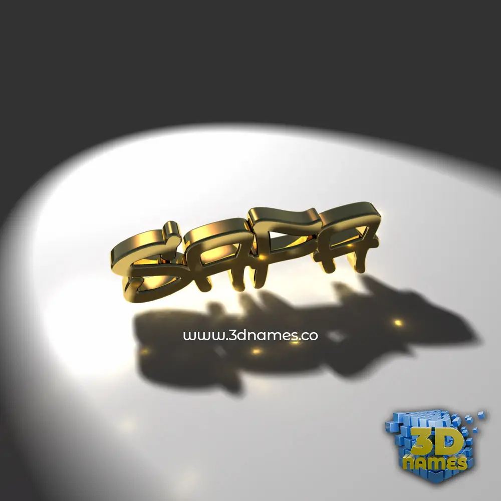 safa in Gold Shine style - 3D name wallpaper