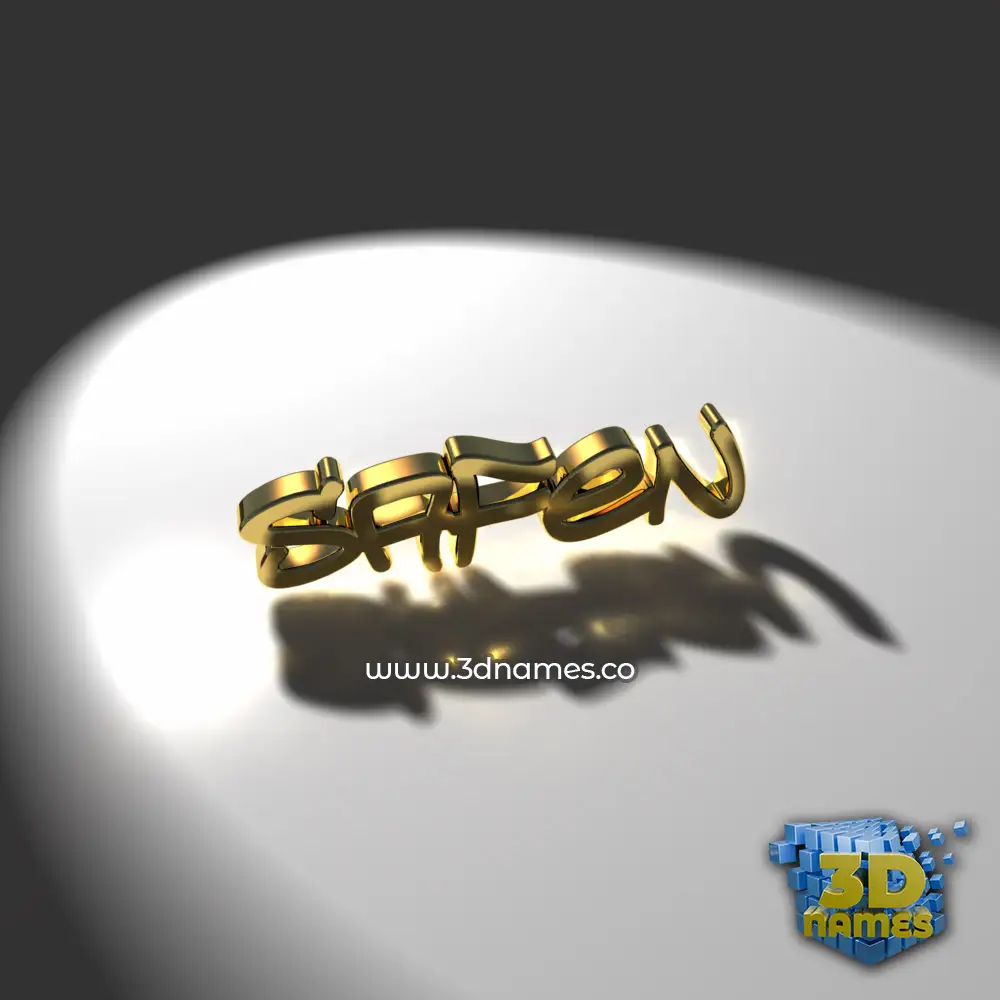 safen in Gold Shine style - 3D name wallpaper