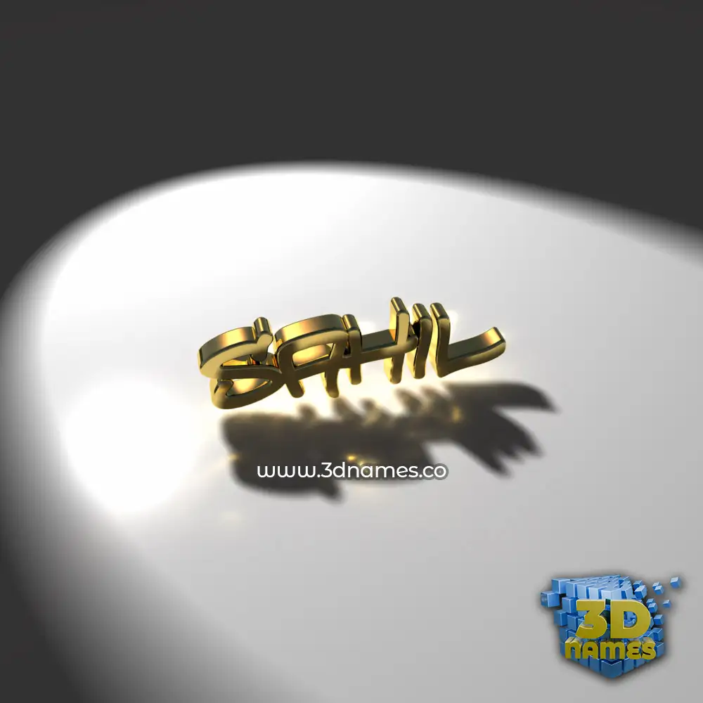 sahil in Gold Shine style - 3D name wallpaper