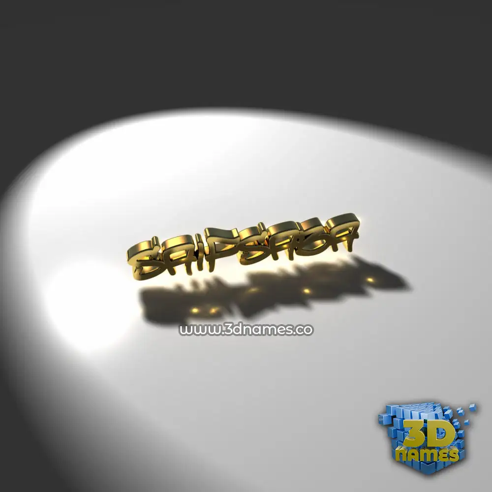 saifsaba in Gold Shine style - 3D name wallpaper