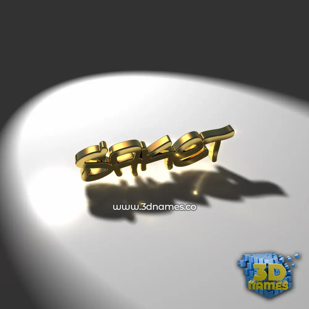 saket in Gold Shine style - 3D name wallpaper