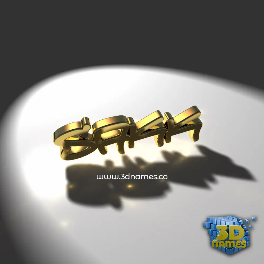sakk in Gold Shine style - 3D name wallpaper