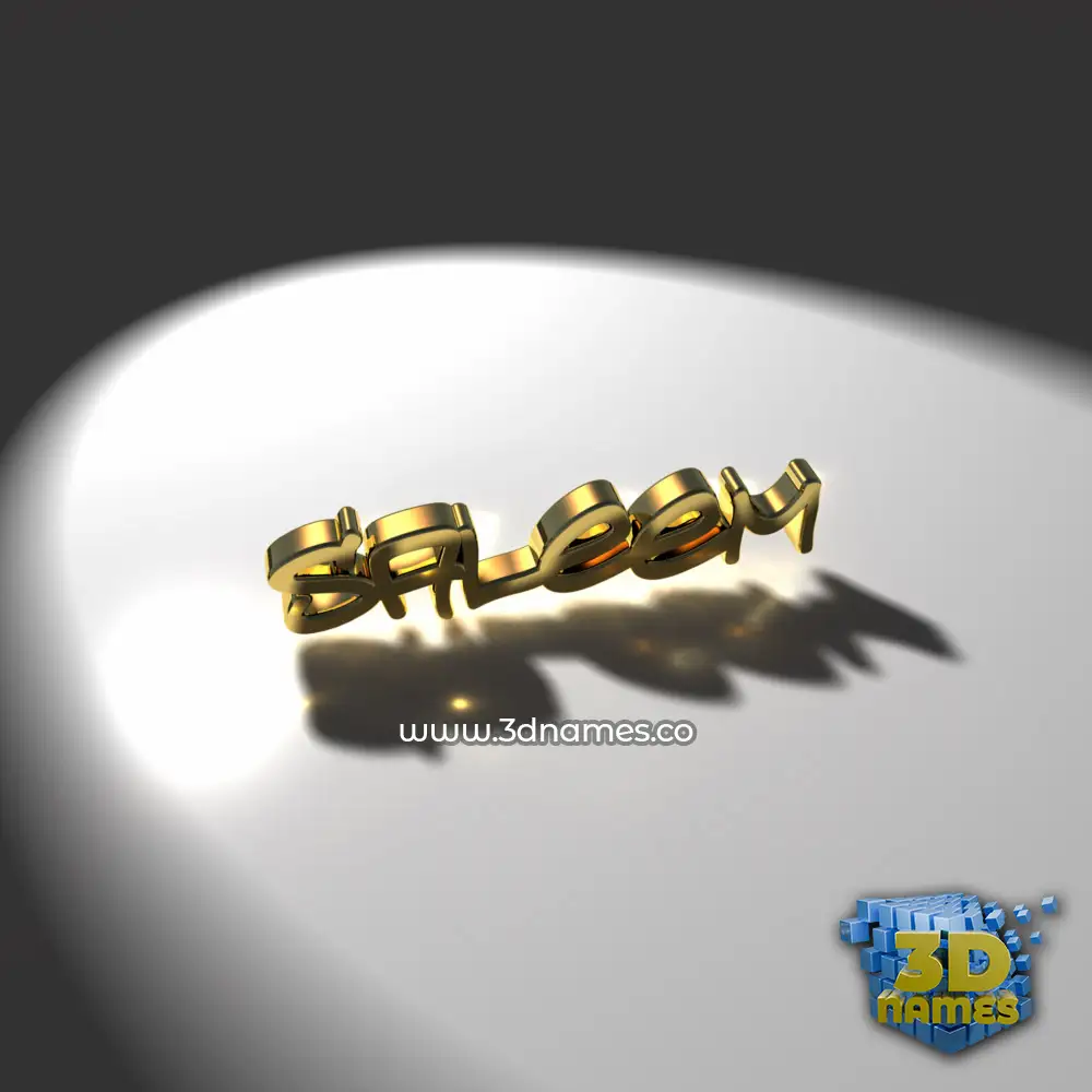 saleem in Gold Shine style - 3D name wallpaper