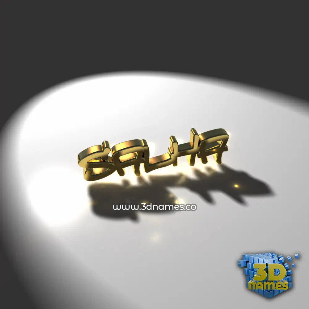 salha in Gold Shine style - 3D name wallpaper