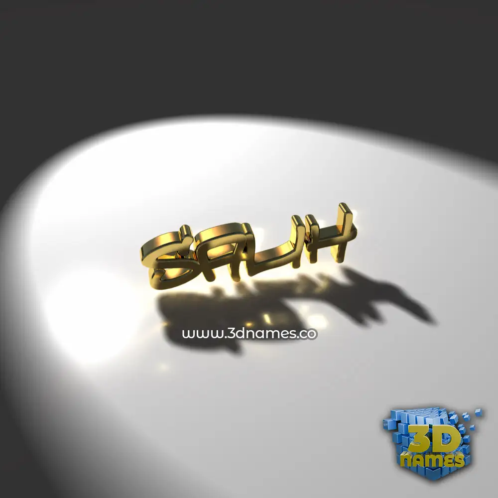 salih in Gold Shine style - 3D name wallpaper