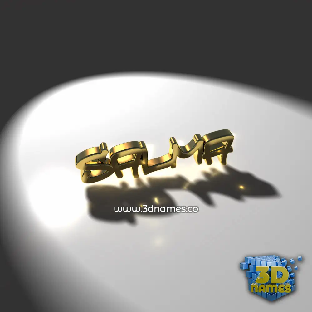salma in Gold Shine style - 3D name wallpaper