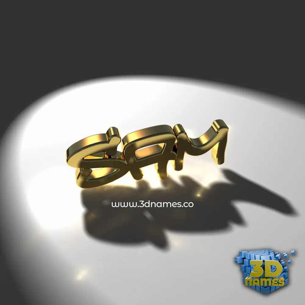 sam in Gold Shine style - 3D name wallpaper