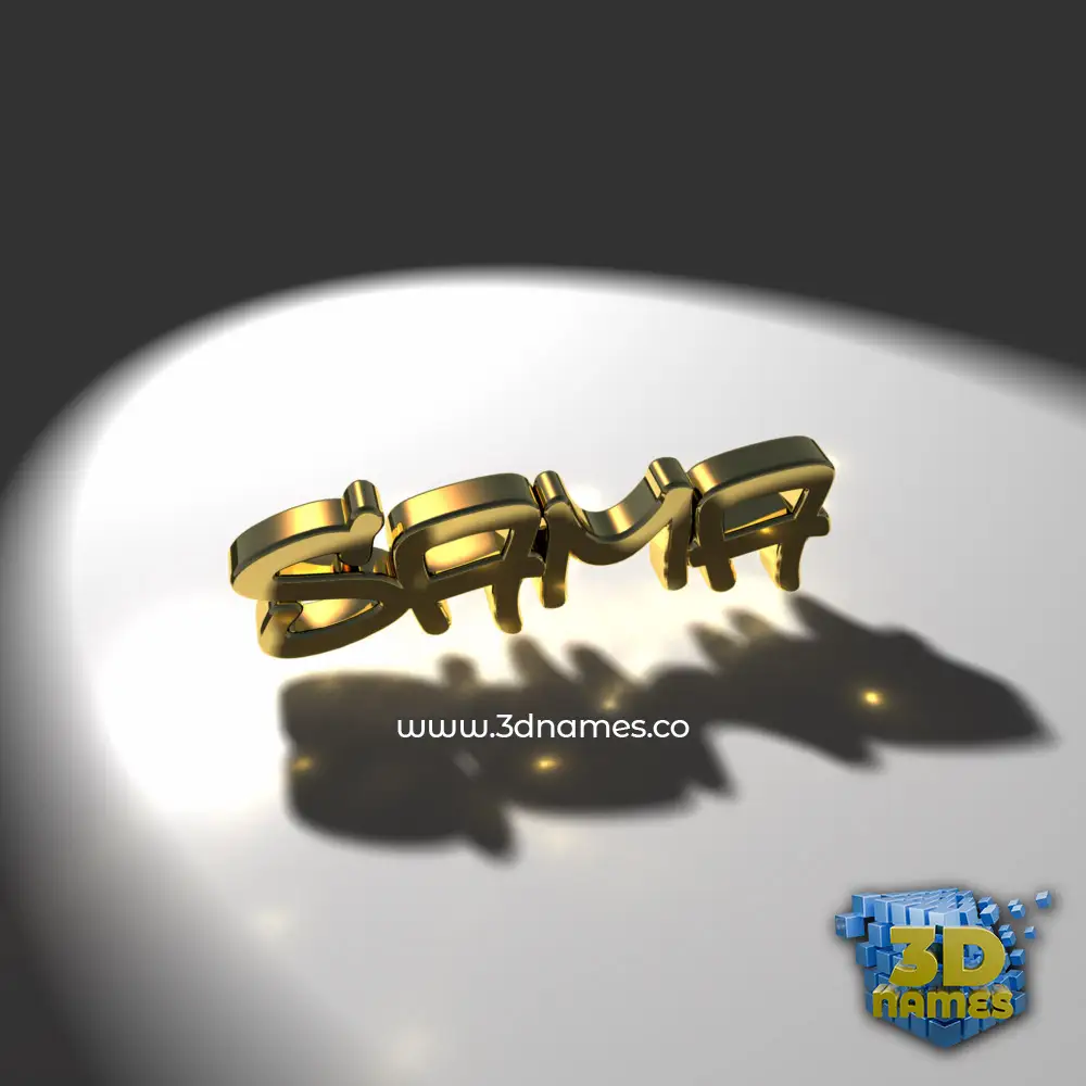 sama in Gold Shine style - 3D name wallpaper