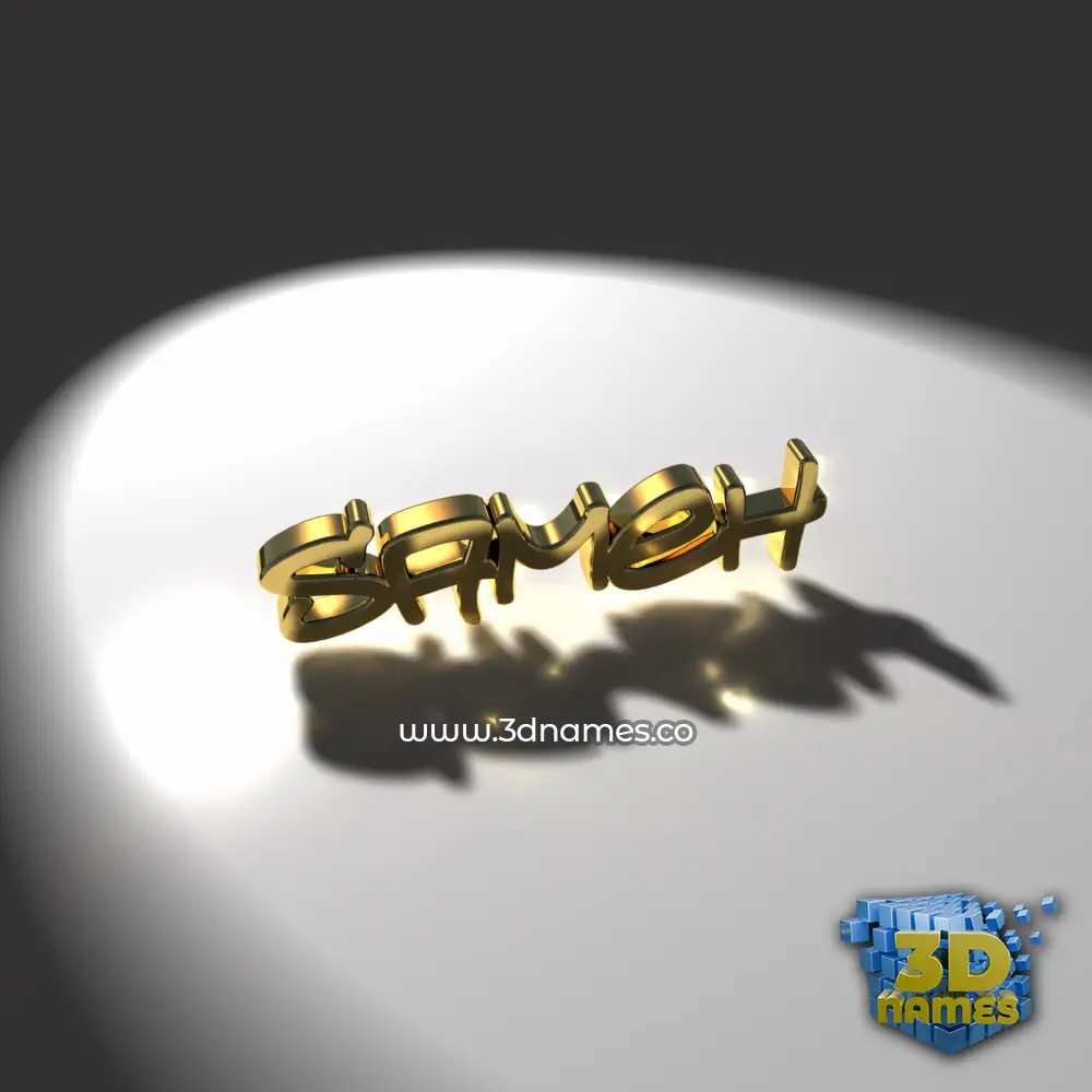 sameh in Gold Shine style - 3D name wallpaper