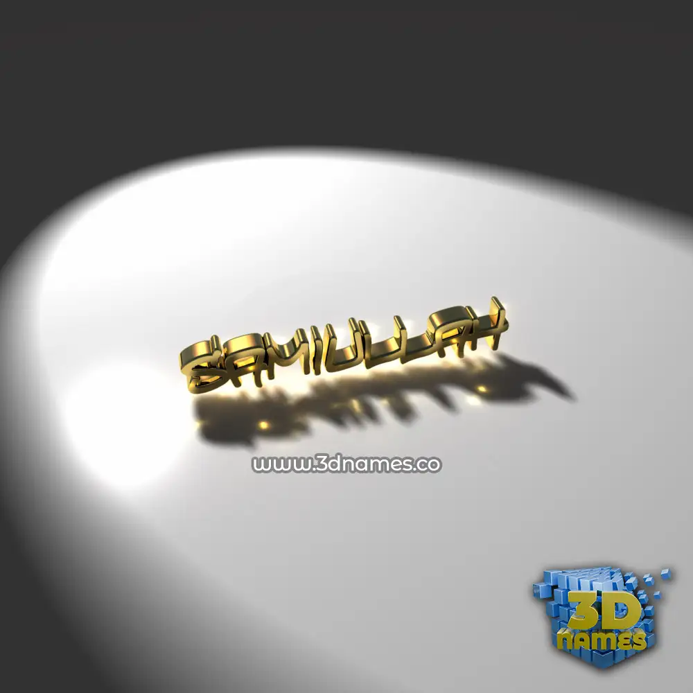 samiullah in Gold Shine style - 3D name wallpaper