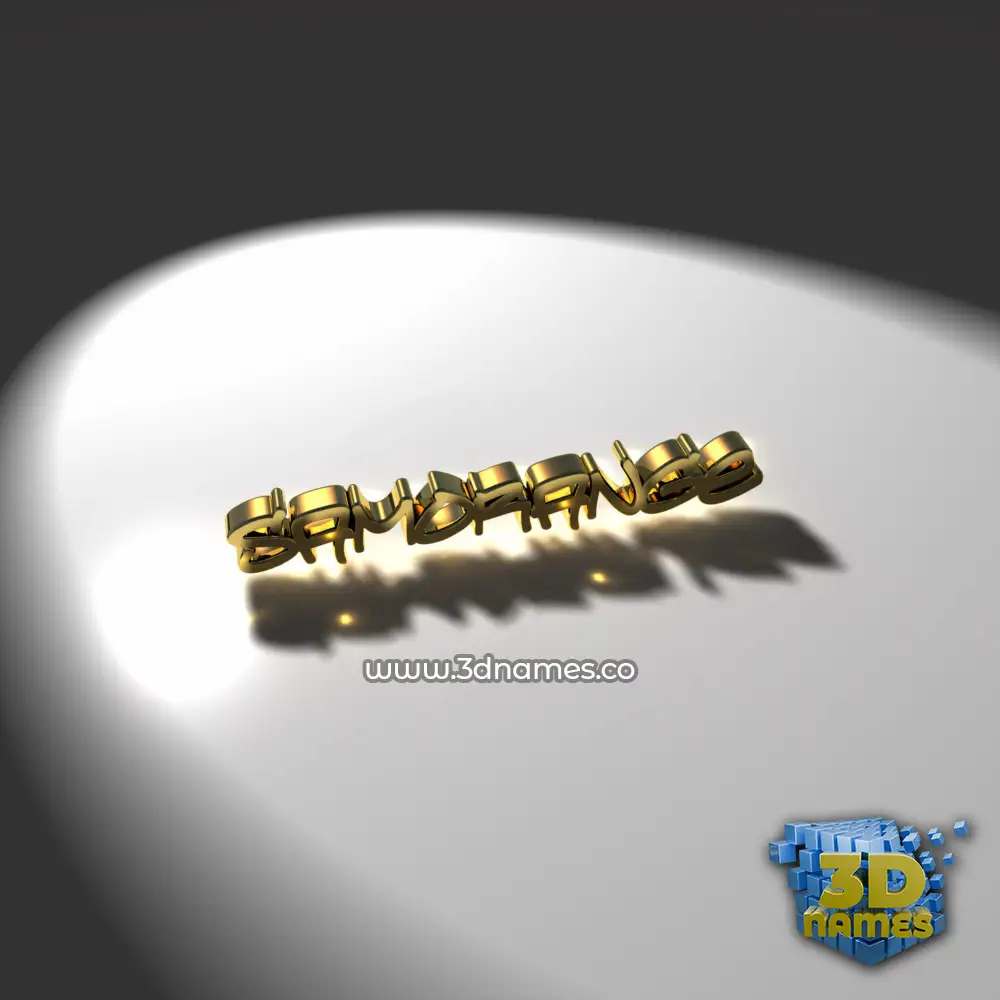 samorange in Gold Shine style - 3D name wallpaper