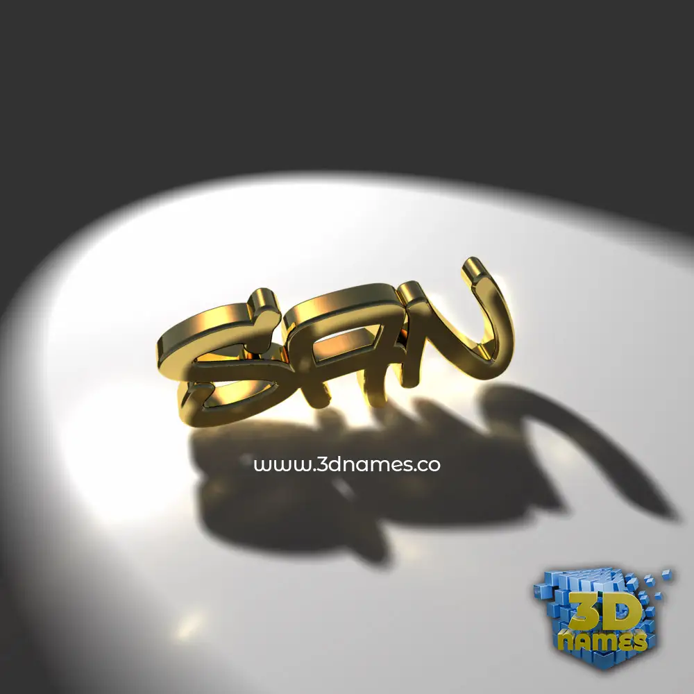 san in Gold Shine style - 3D name wallpaper