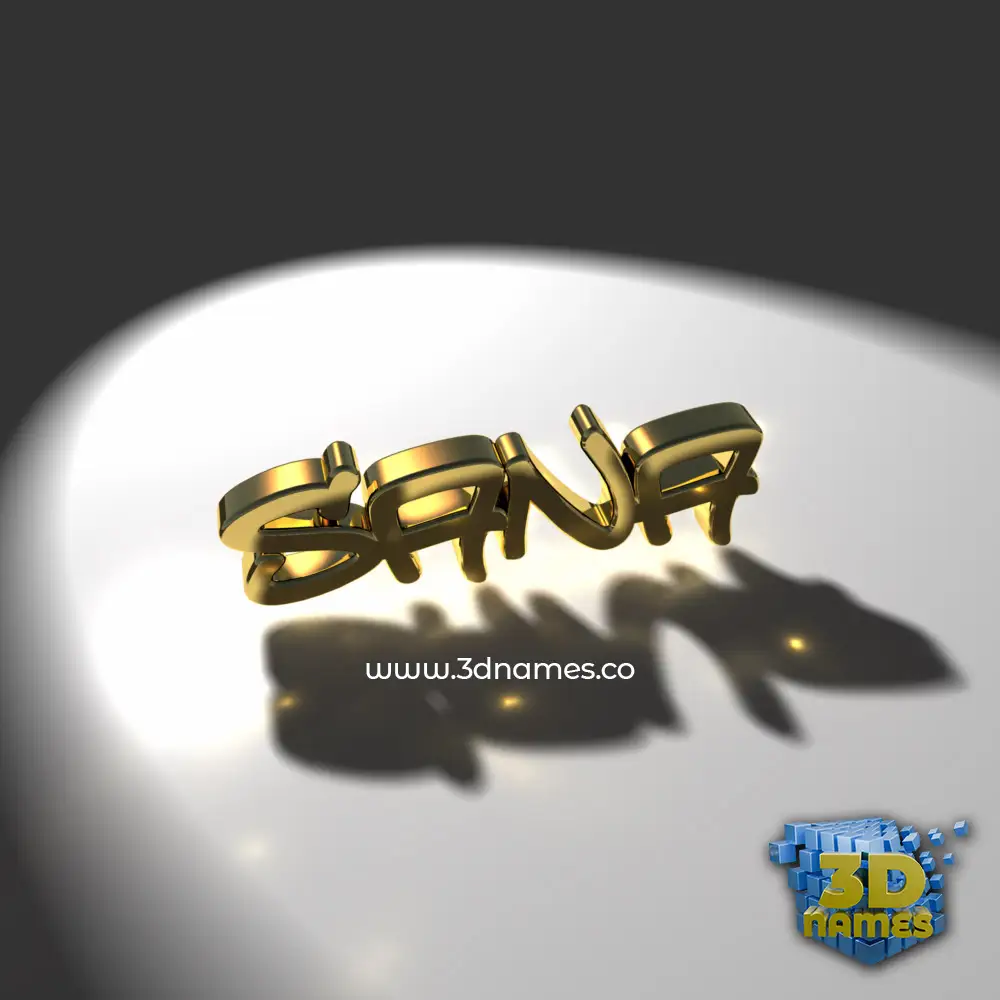 sana in Gold Shine style - 3D name wallpaper
