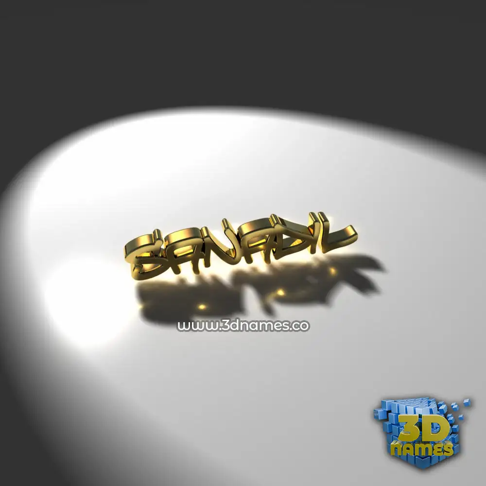 sanadil in Gold Shine style - 3D name wallpaper