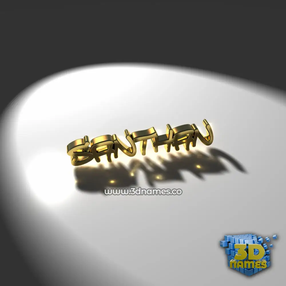 santhan in Gold Shine style - 3D name wallpaper