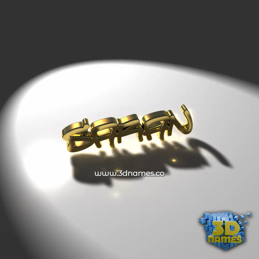 saran in Gold Shine style - 3D name wallpaper