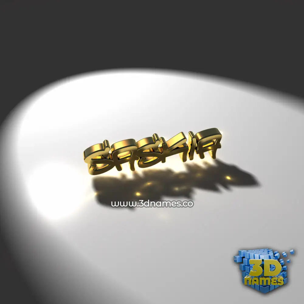saskia in Gold Shine style - 3D name wallpaper