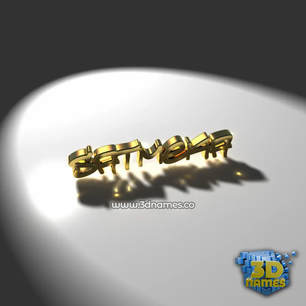satmeka in Gold Shine style - 3D name wallpaper