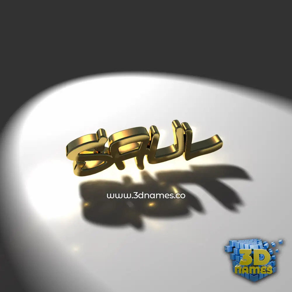 saul in Gold Shine style - 3D name wallpaper