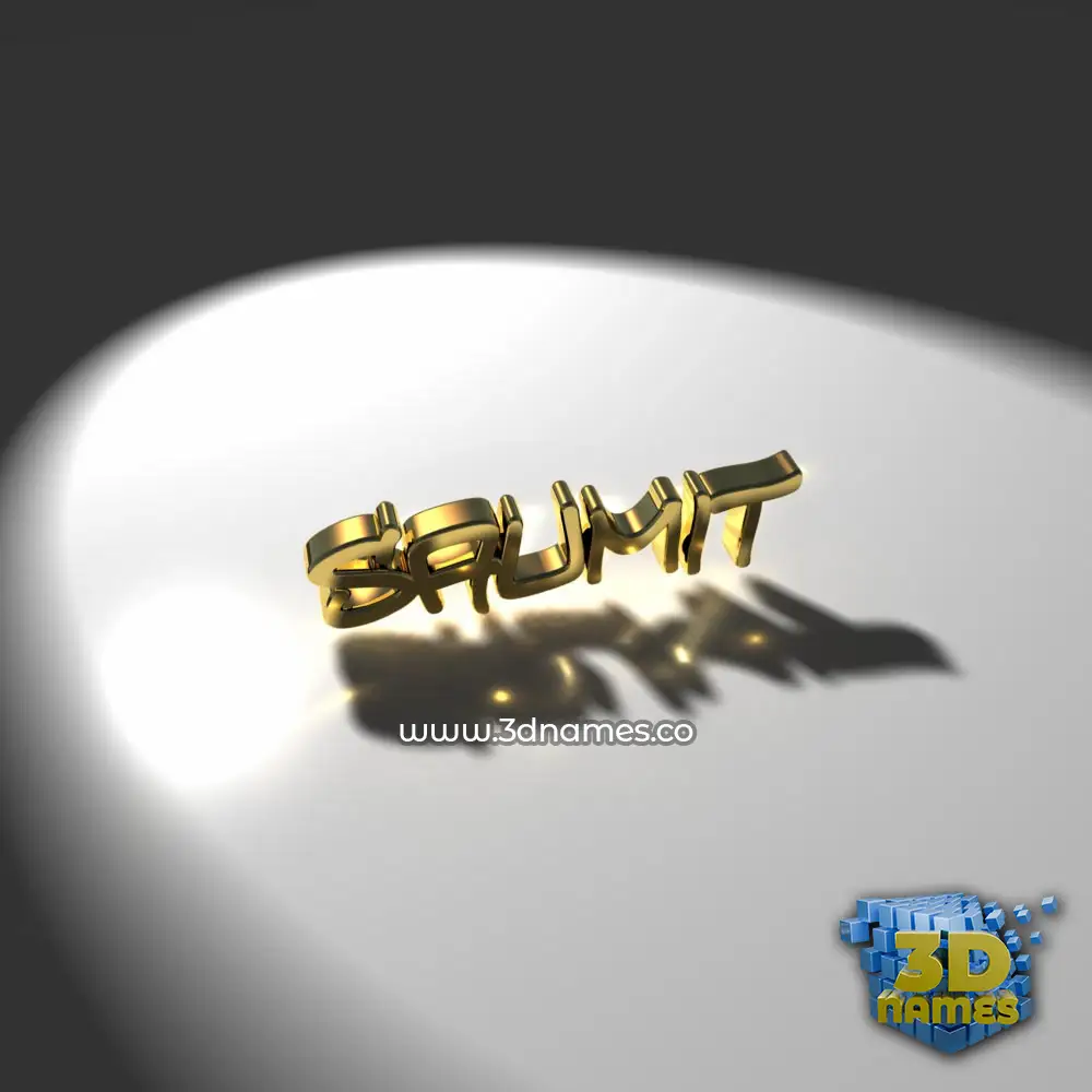 saumit in Gold Shine style - 3D name wallpaper