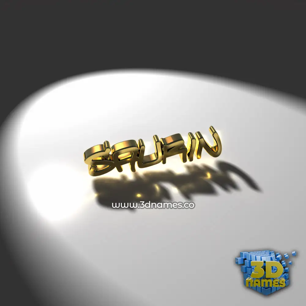 saurin in Gold Shine style - 3D name wallpaper