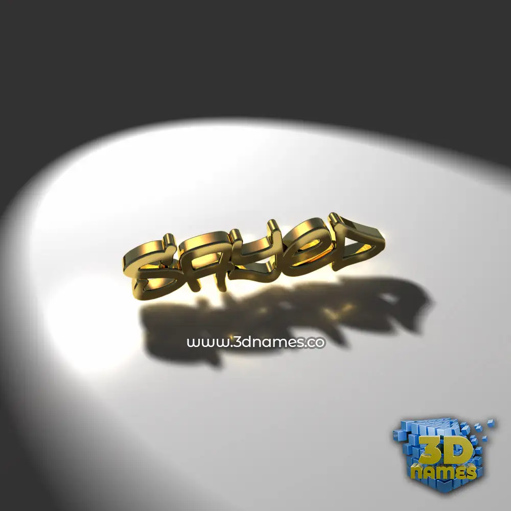 sayed in Gold Shine style - 3D name wallpaper