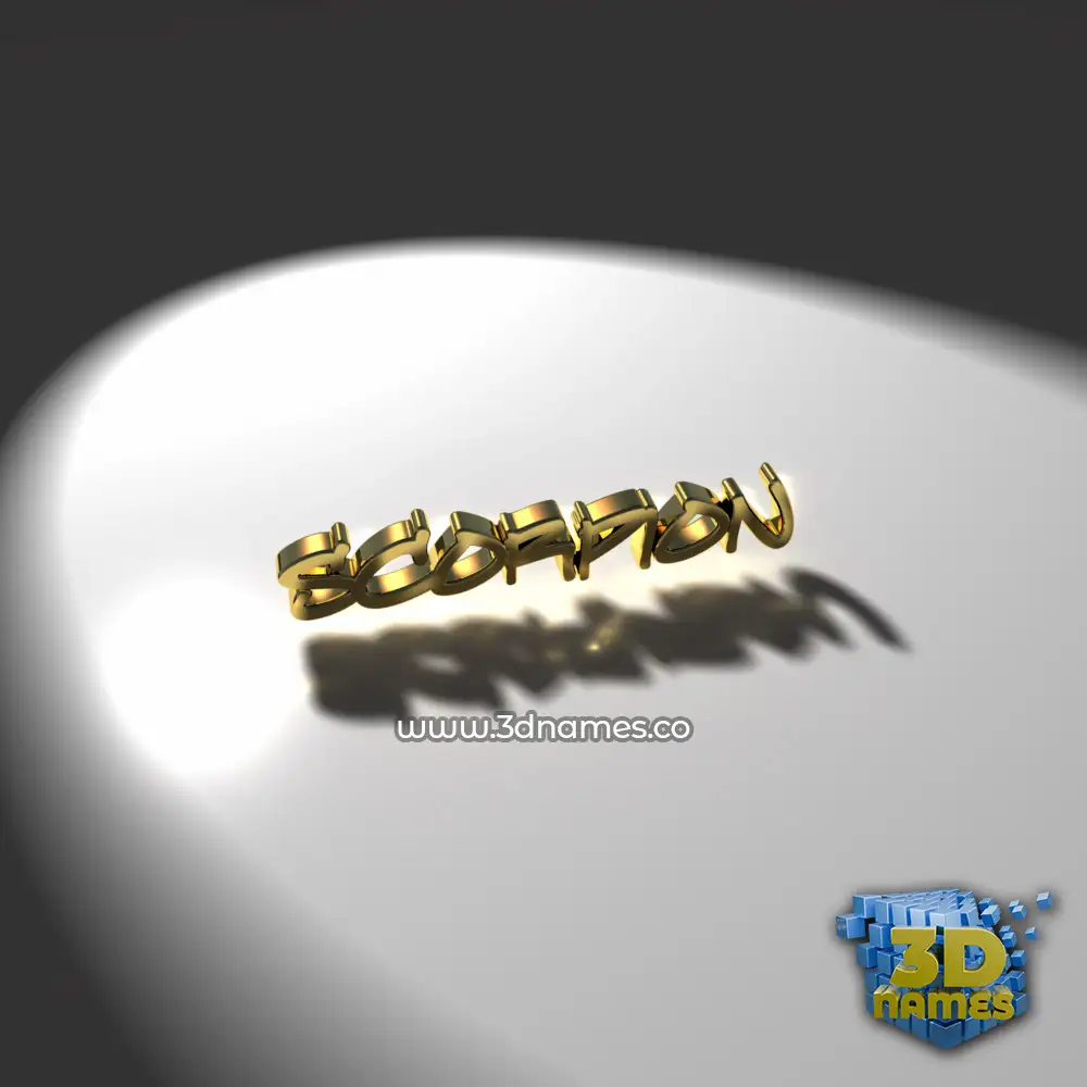 scorpion in Gold Shine style - 3D name wallpaper