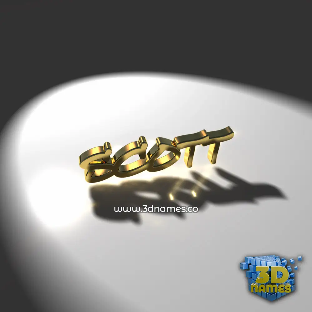 scott in Gold Shine style - 3D name wallpaper