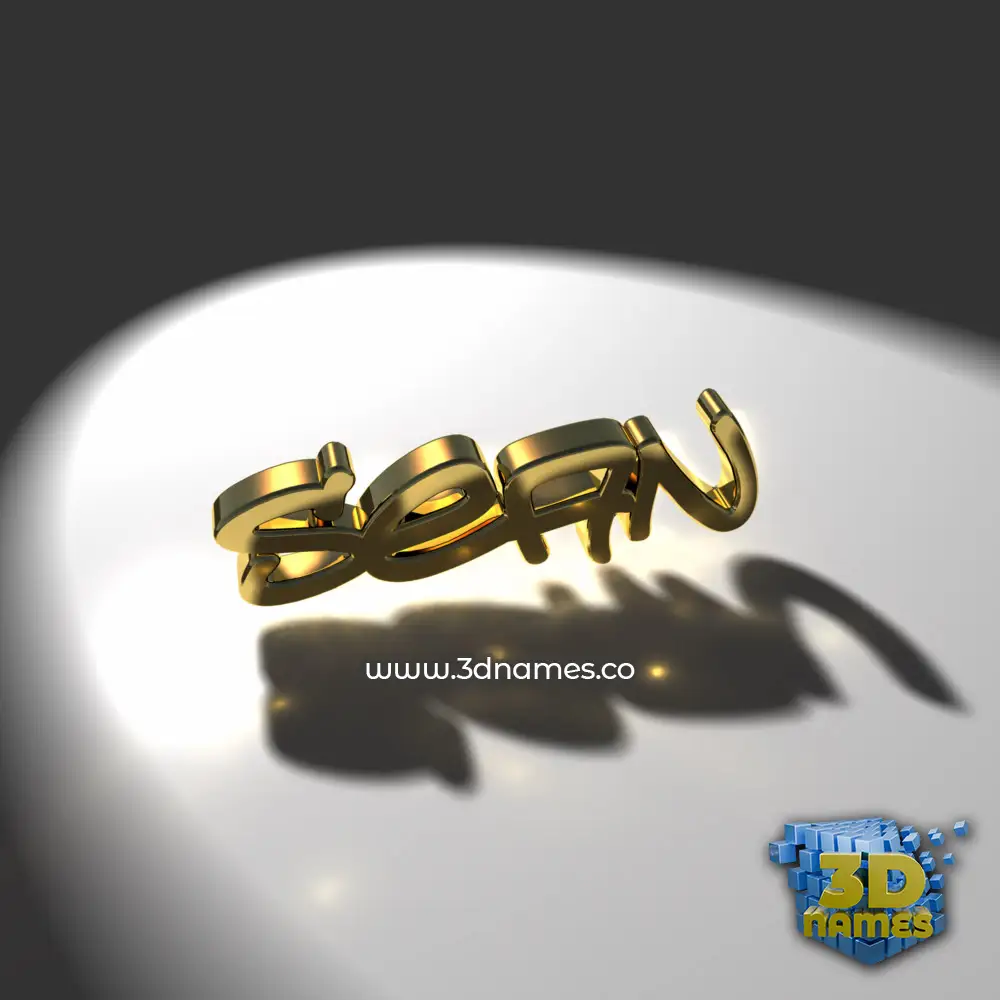 sean in Gold Shine style - 3D name wallpaper