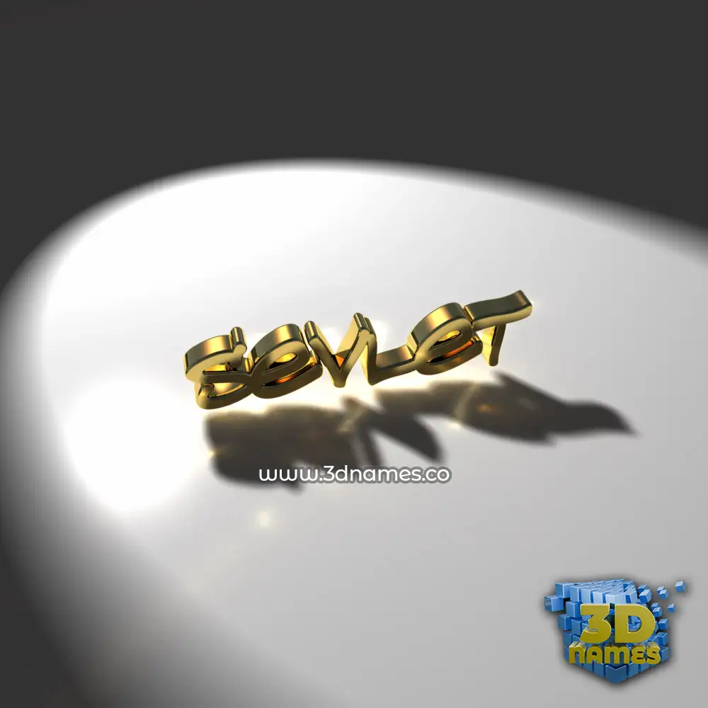 sevlet in Gold Shine style - 3D name wallpaper