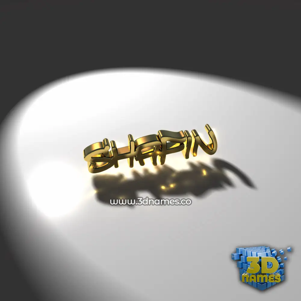 shafin in Gold Shine style - 3D name wallpaper
