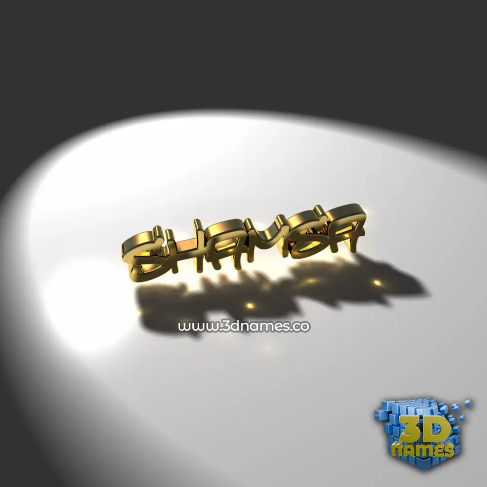 shamsa in Gold Shine style - 3D name wallpaper